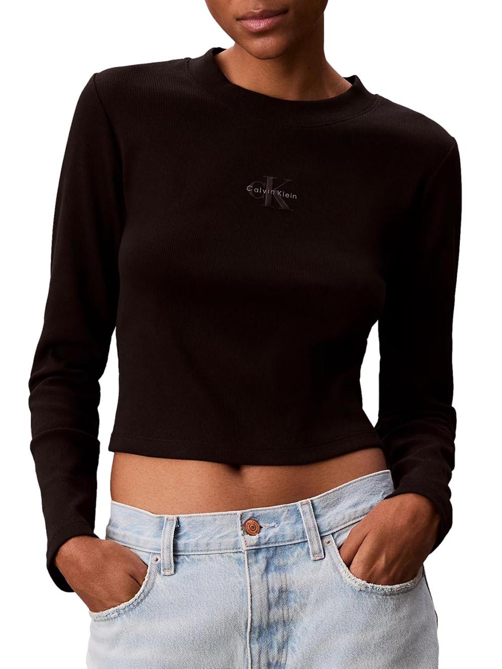 Calvin Klein Jeans T-shirt Donna Lv047a803g Nero