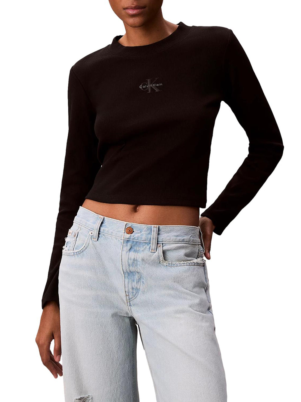 Calvin Klein Jeans T-shirt Donna Lv047a803g Nero