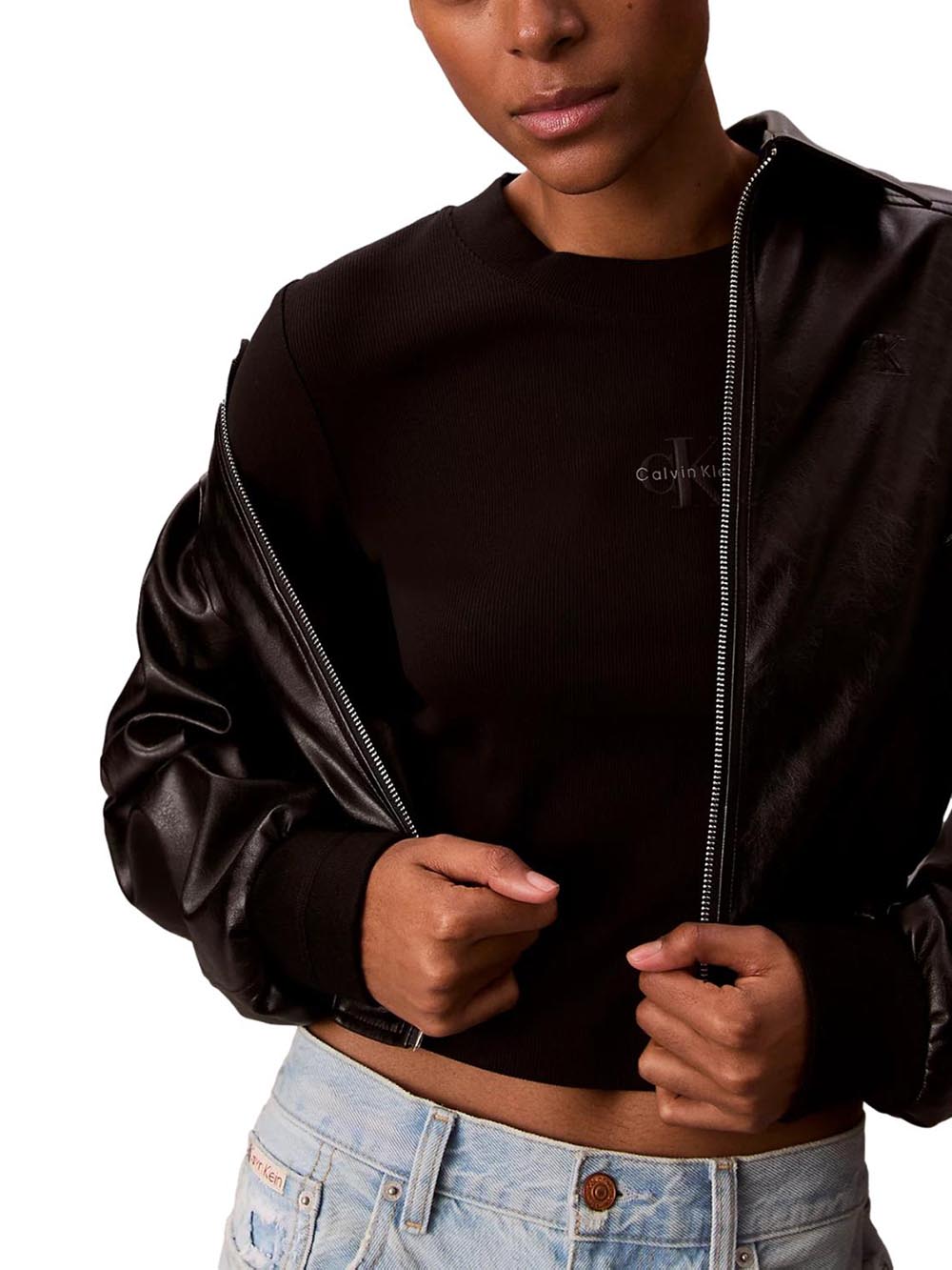 Calvin Klein Jeans T-shirt Donna Lv047a803g Nero