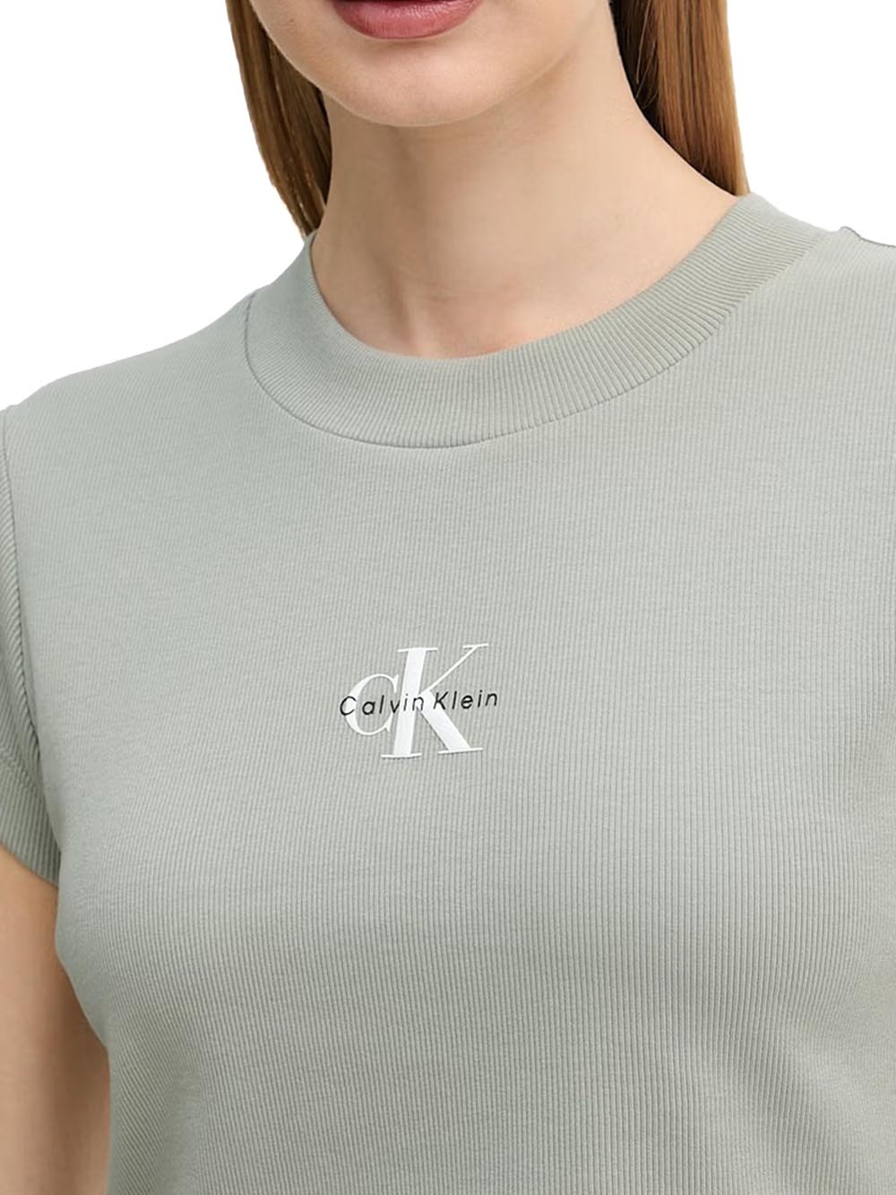 Calvin Klein Jeans T-shirt Donna Lv047ab802 Verde salvia