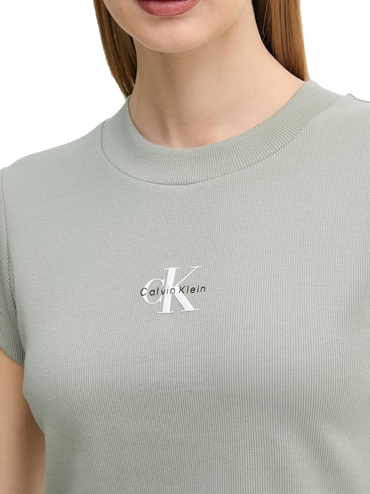 Calvin Klein Jeans T-shirt Donna Lv047ab802 Verde salvia