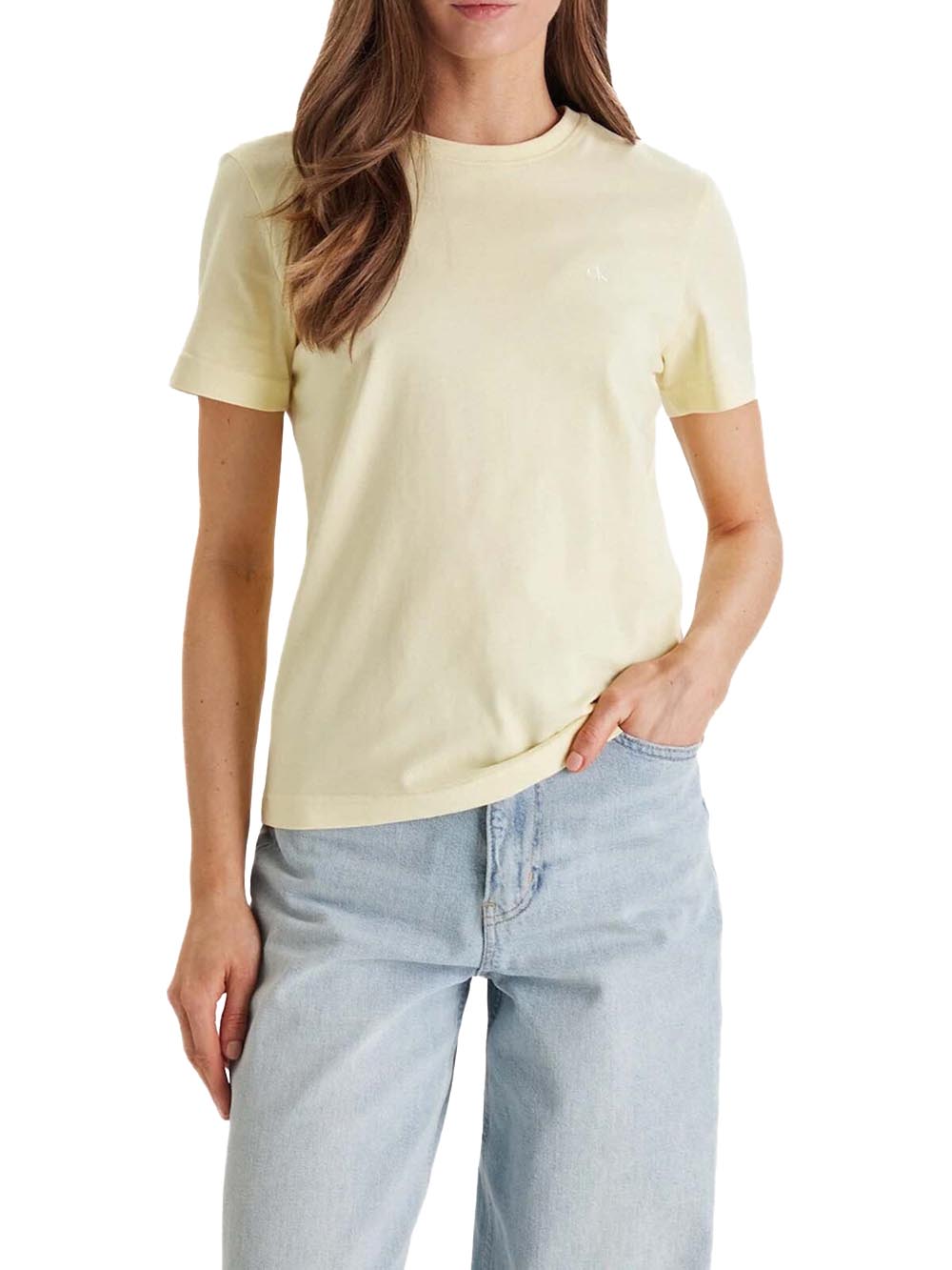 Calvin Klein Jeans T-shirt Donna Lv047b224g Vaniglia
