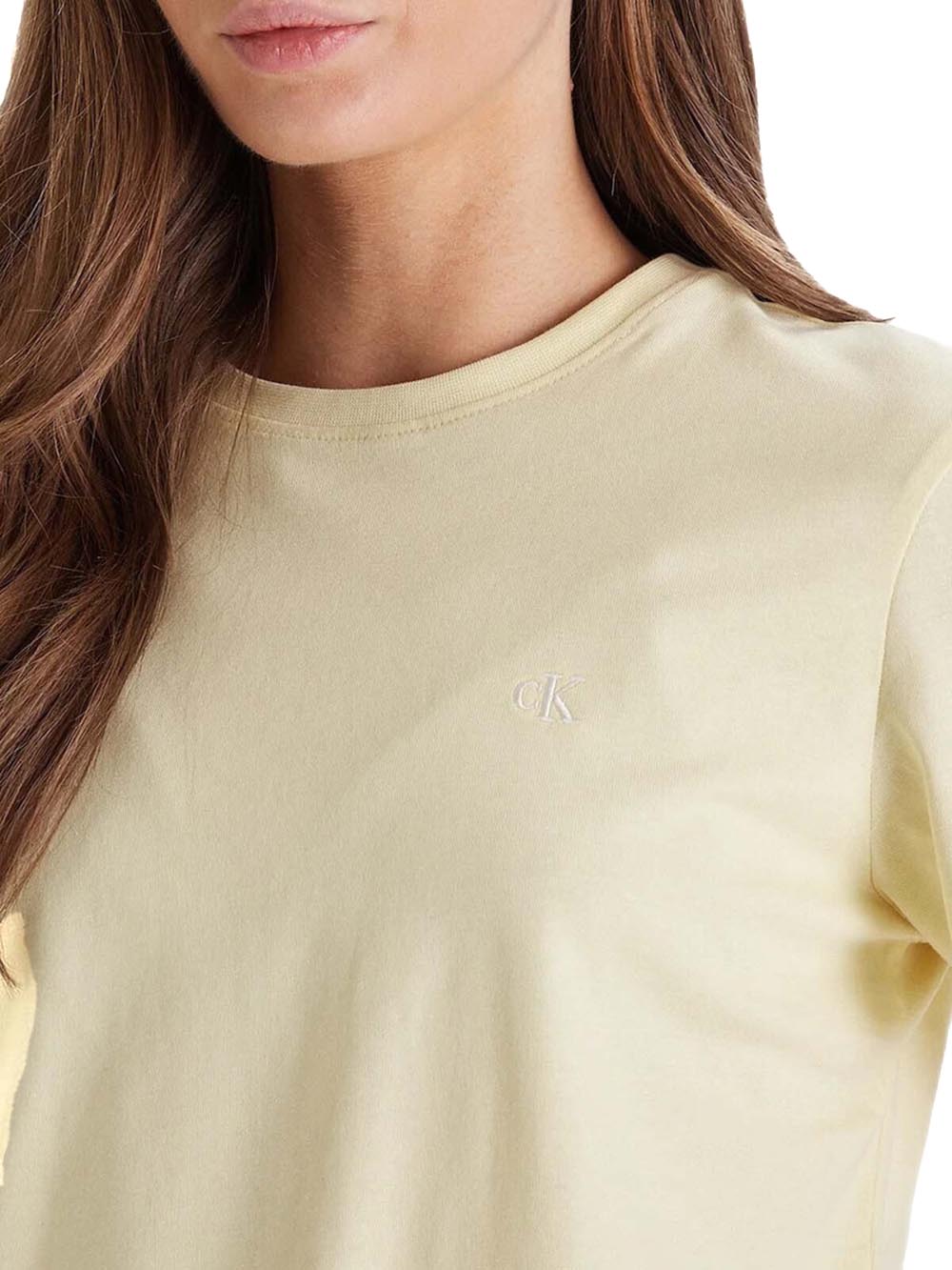 Calvin Klein Jeans T-shirt Donna Lv047b224g Vaniglia