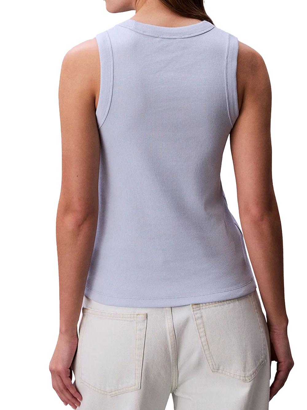 sl monogram rib tank Calvin Klein Jeans Top Donna Lv047e200g Celeste