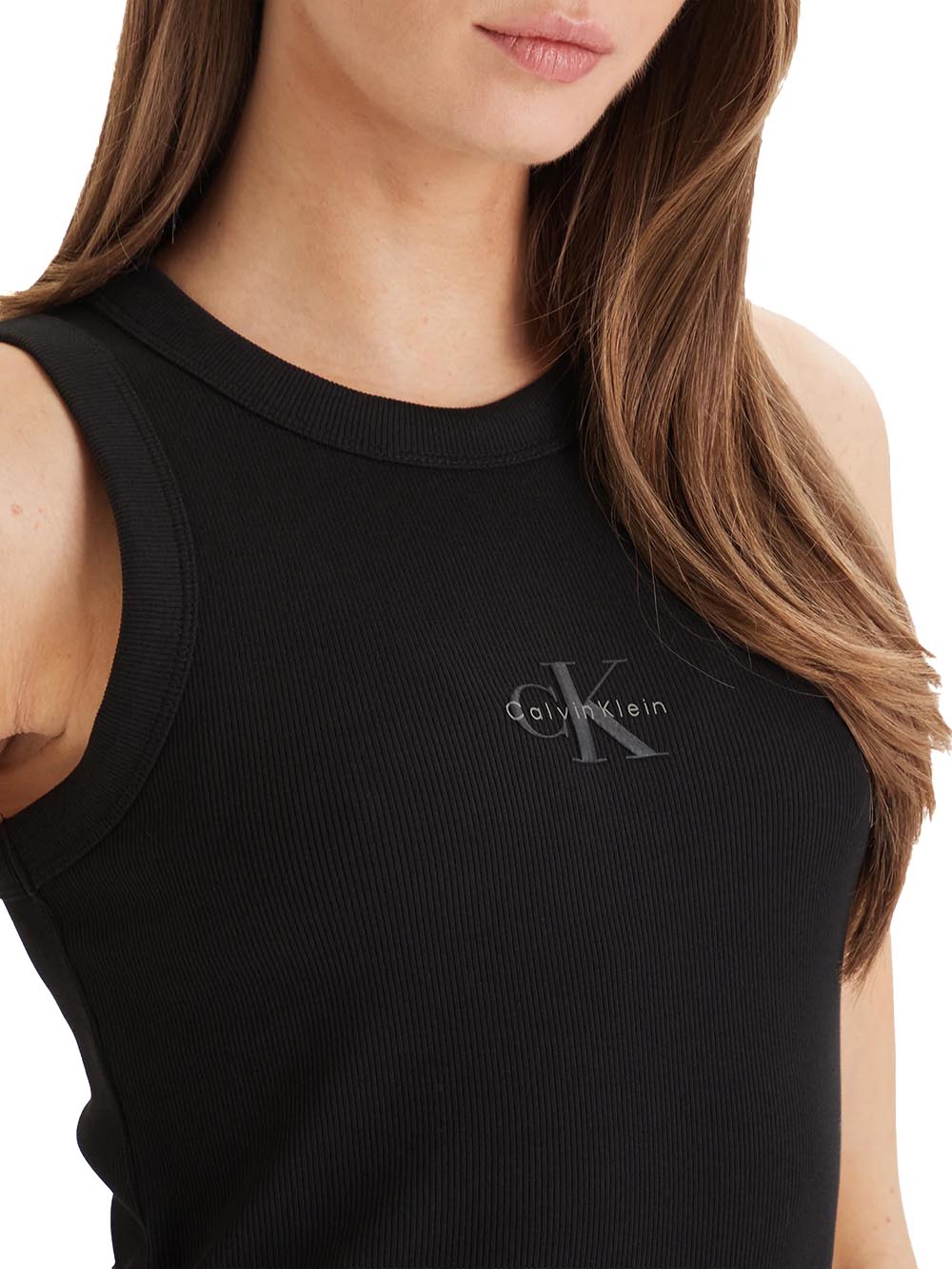 sl monogram rib tank Calvin Klein Jeans Top Donna Lv047e200g Nero