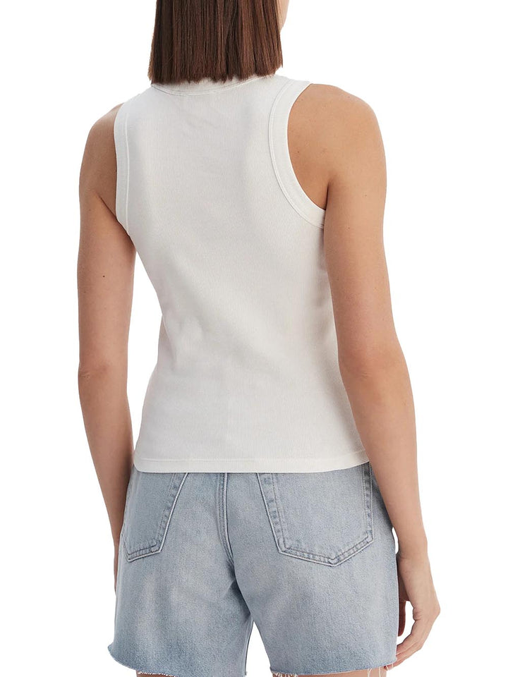 sl monogram rib tank Calvin Klein Jeans Top Donna Lv047e200g Panna