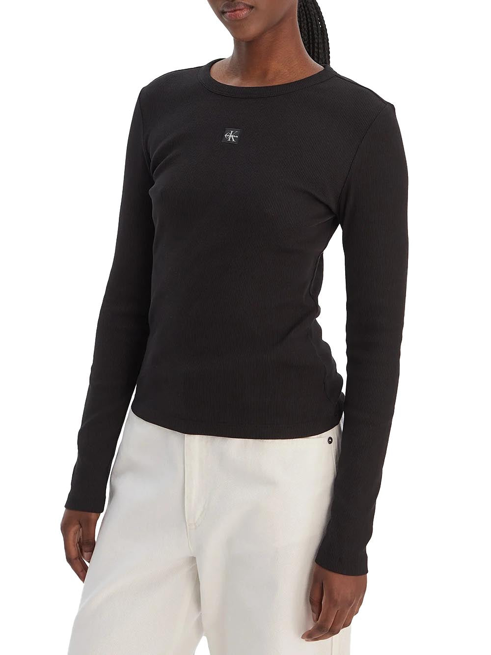 Calvin Klein Jeans T-shirt Donna Lv047e205g Nero