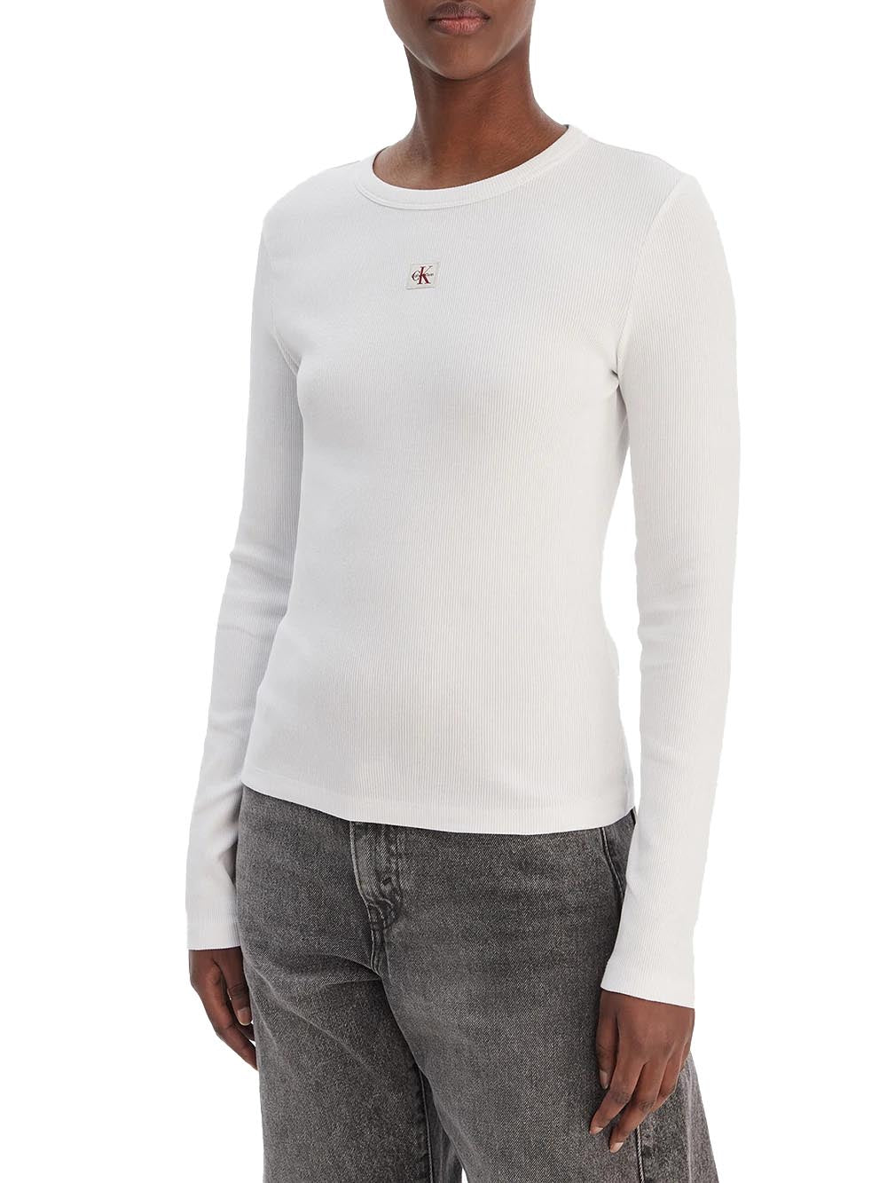 Calvin Klein Jeans T-shirt Donna Lv047e205g Bianco