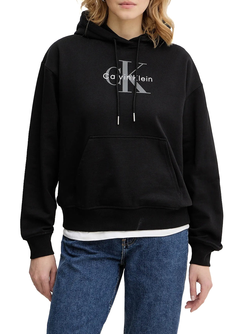 Calvin Klein Jeans Felpa Donna Lv047e221g Nero