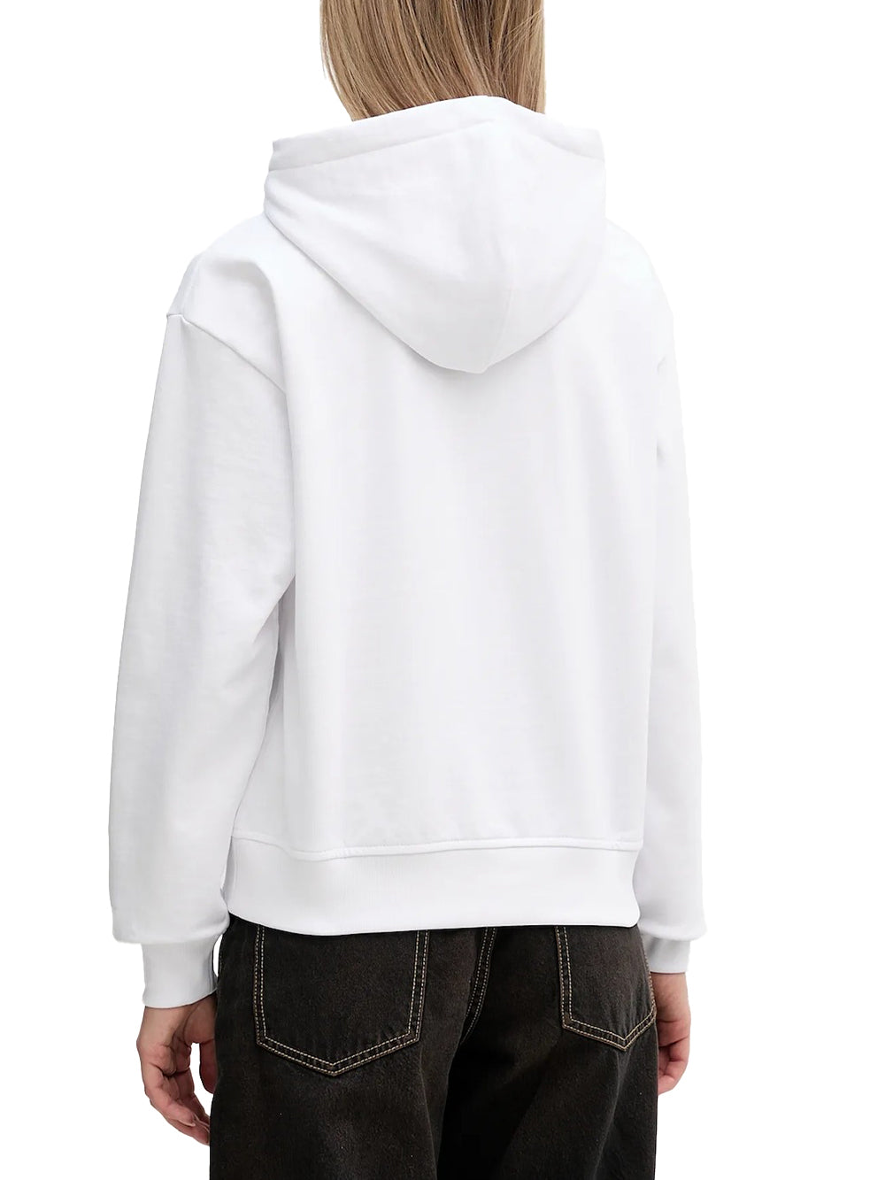 Calvin Klein Jeans Felpa Donna Lv047e221g Bianco