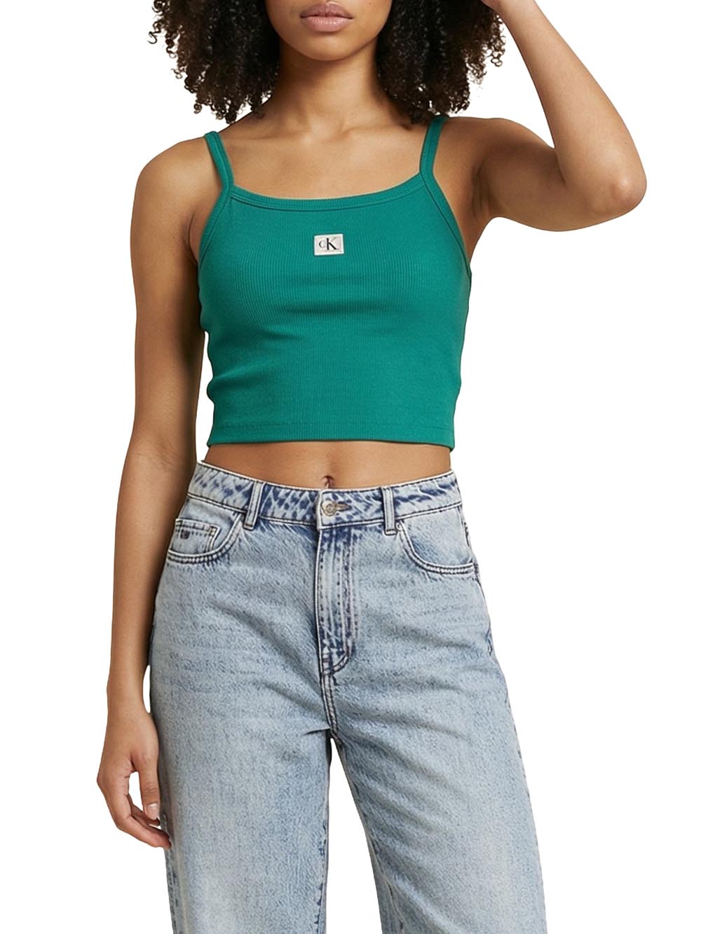 Calvin Klein Jeans Top Donna Lv047f221g Verde