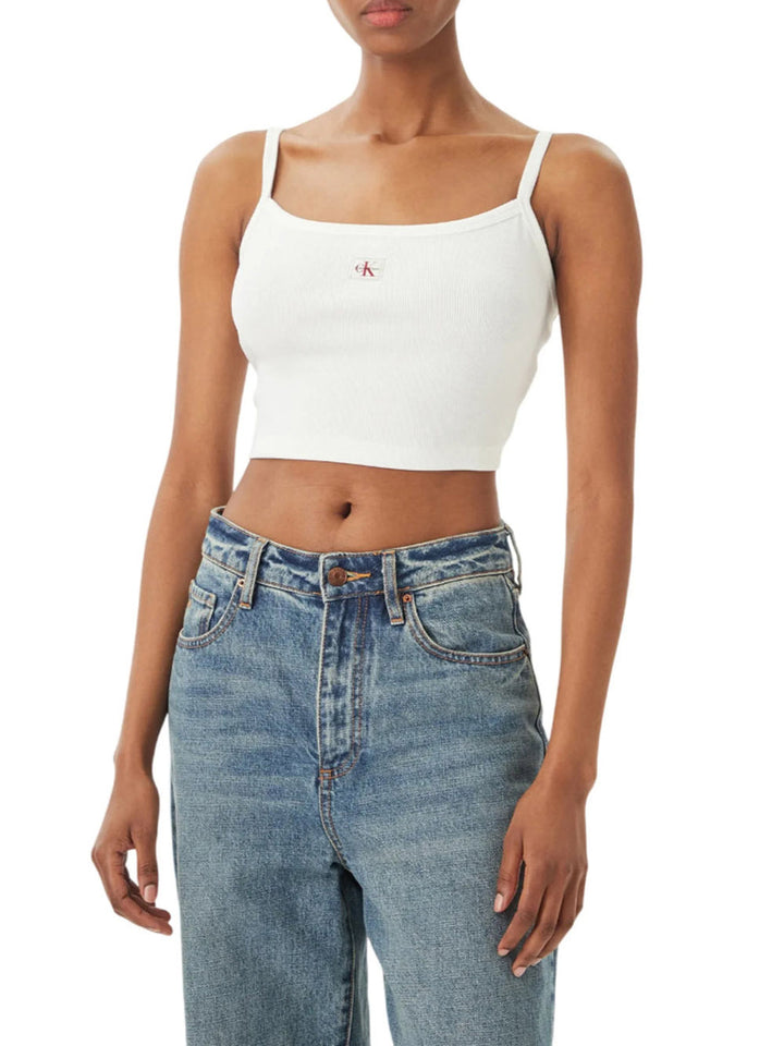 Calvin Klein Jeans Top Donna Lv047f221g Bianco