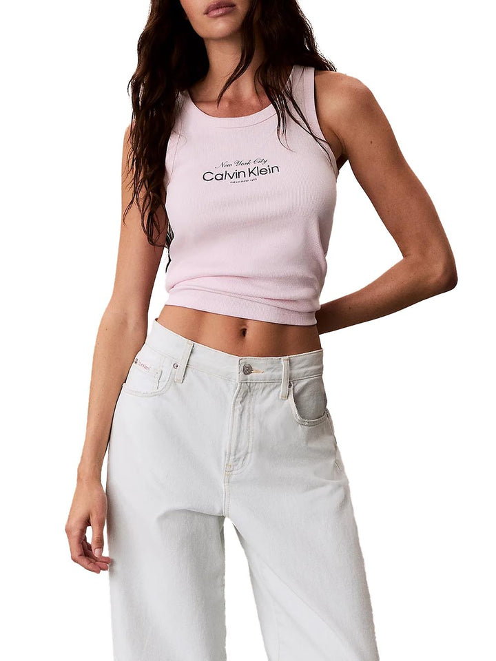 Calvin Klein Jeans Canotta Donna Lv047f816g Rosa