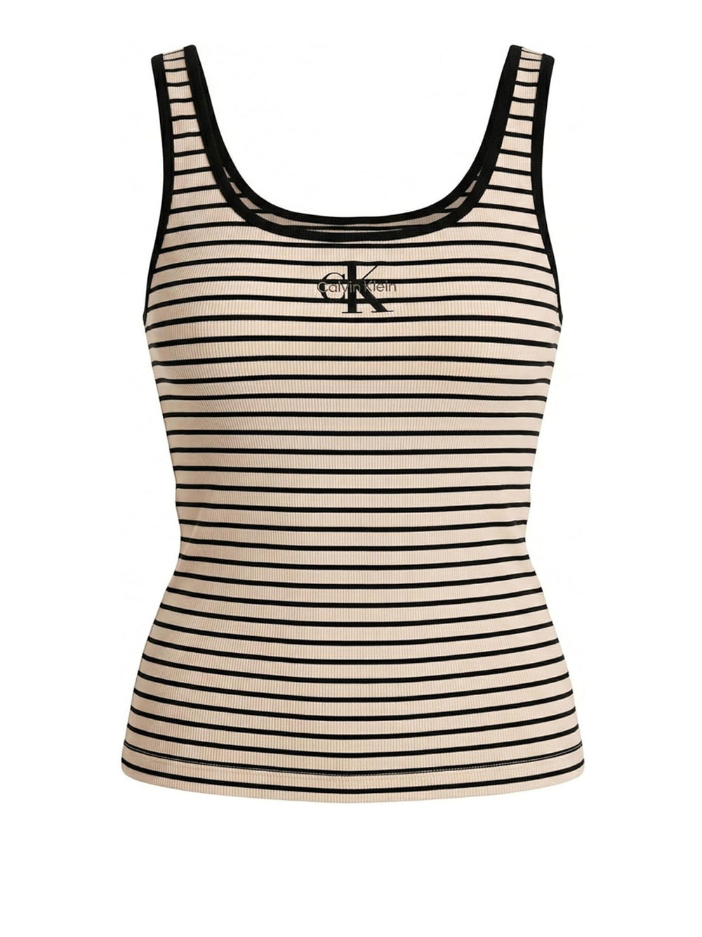 striped monologo sco Calvin Klein Jeans Top Donna Lv047f832g Panna nero