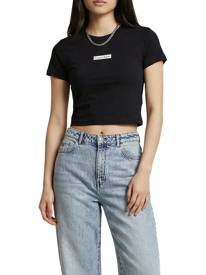 Calvin Klein Jeans T-shirt Donna Lv047f842g Nero