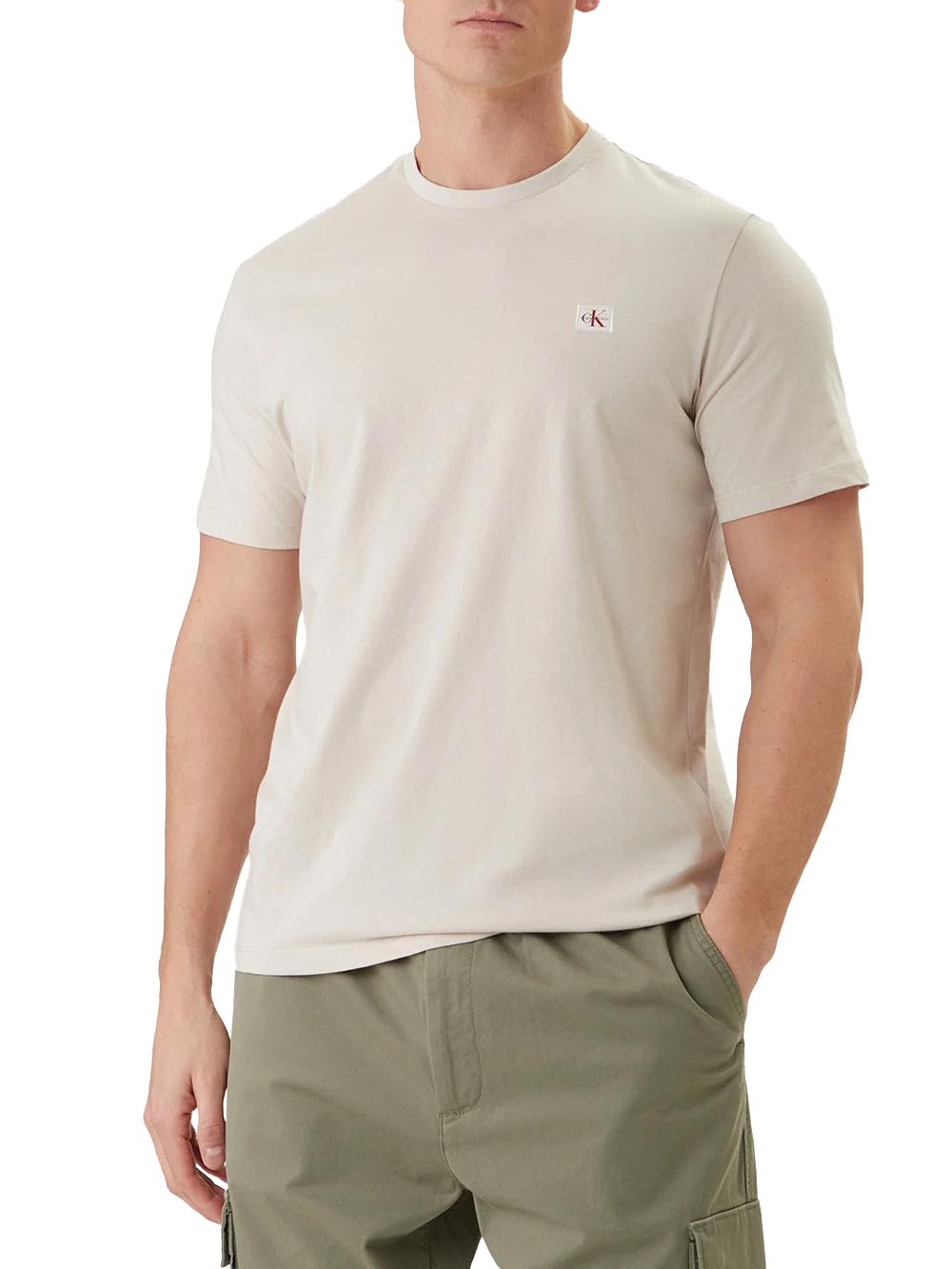 ss badge 30s jersey Calvin Klein Jeans T-shirt Uomo Lv04rc272g Beige