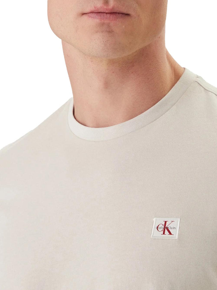 ss badge 30s jersey Calvin Klein Jeans T-shirt Uomo Lv04rc272g Beige
