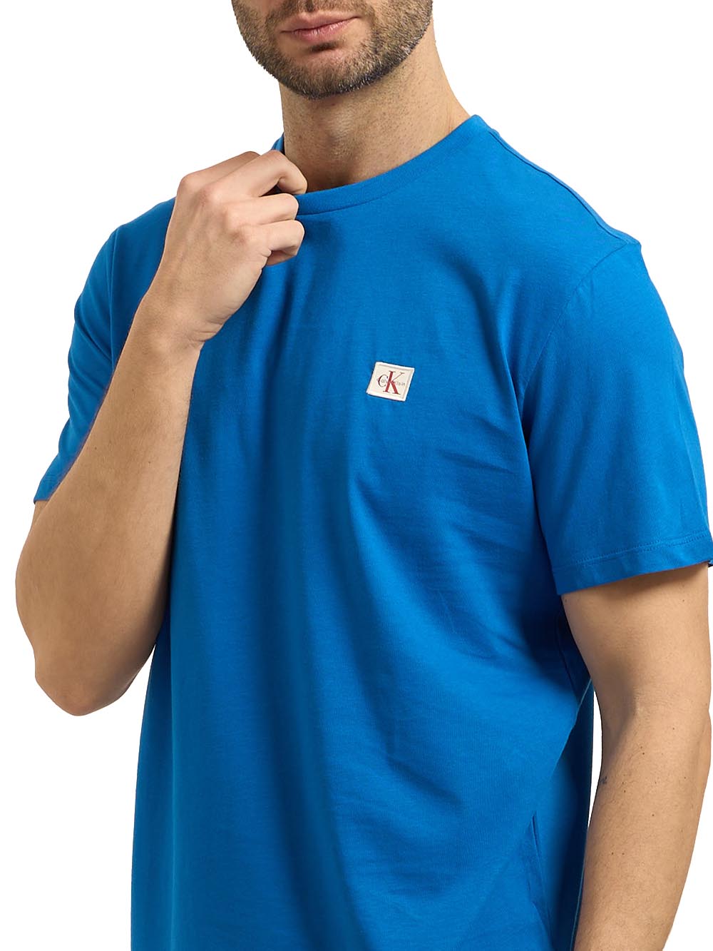 ss badge 30s jersey Calvin Klein Jeans T-shirt Uomo Lv04rc272g Bluette