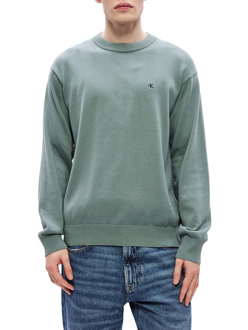 Calvin Klein Jeans Maglia Uomo Lv04rc309g Verde salvia