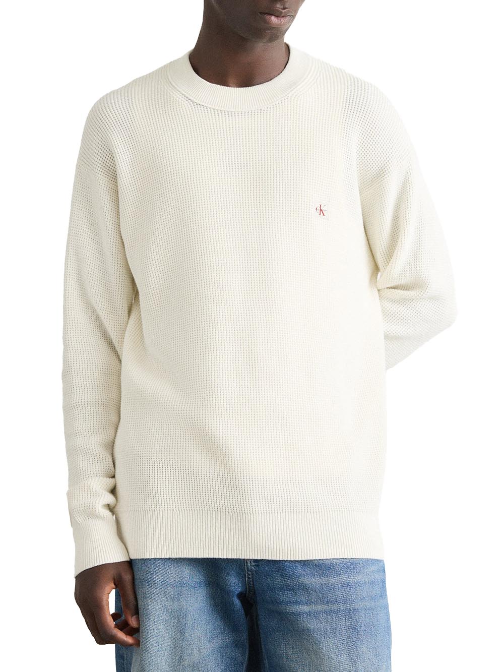 Calvin Klein Jeans Maglia Uomo Lv04rd313g Panna