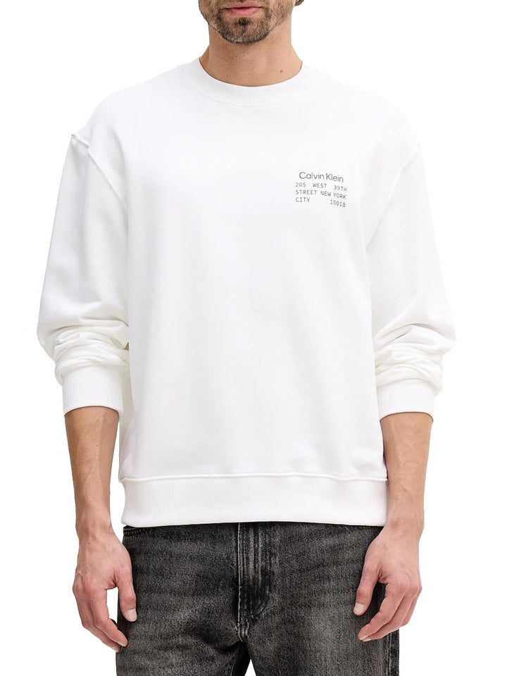 Calvin Klein Jeans Felpa Uomo Lv04re254g Panna