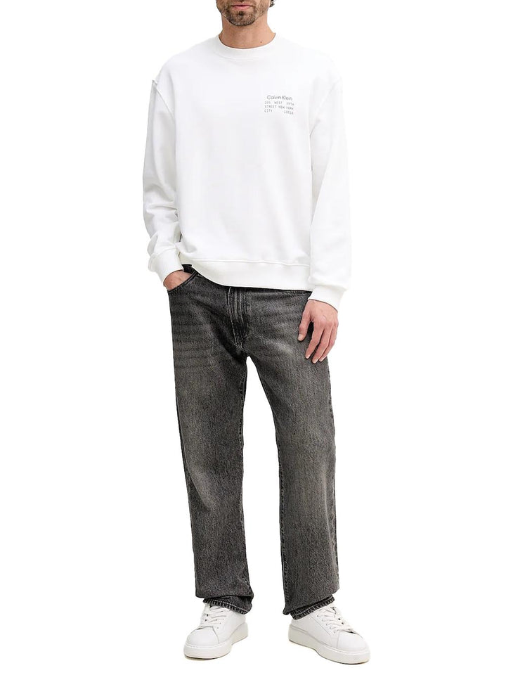 Calvin Klein Jeans Felpa Uomo Lv04re254g Panna