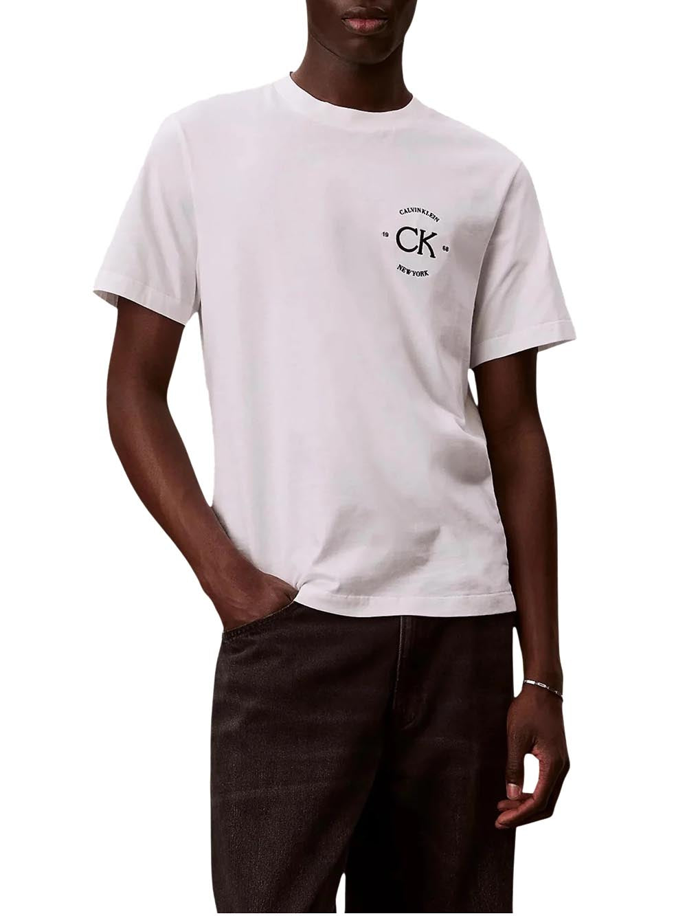 Calvin Klein Jeans T-shirt Uomo Lv04re825g Bianco