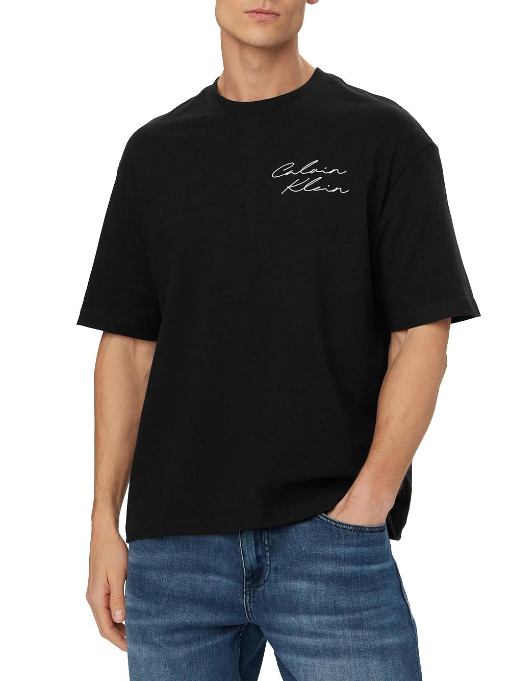 Calvin Klein Jeans T-shirt Uomo Lv04re828g Nero