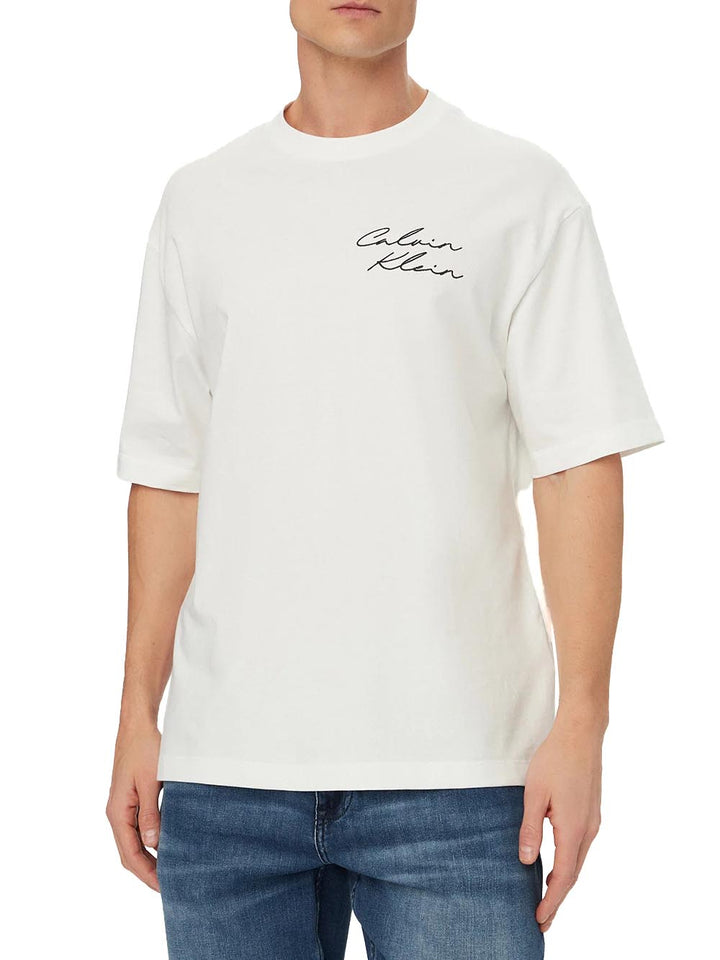 Calvin Klein Jeans T-shirt Uomo Lv04re828g Bianco
