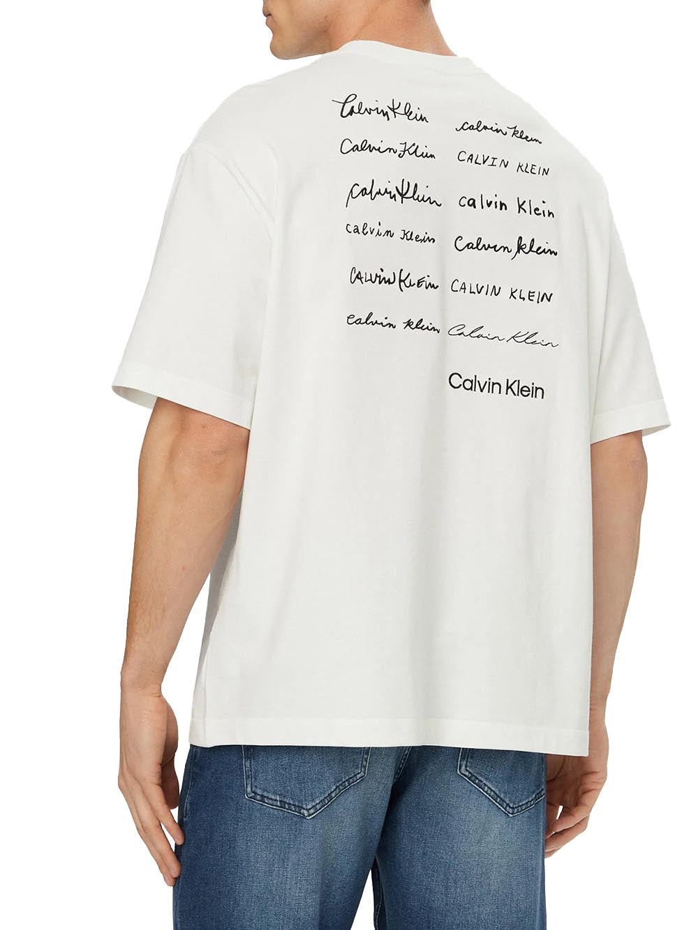 Calvin Klein Jeans T-shirt Uomo Lv04re828g Bianco