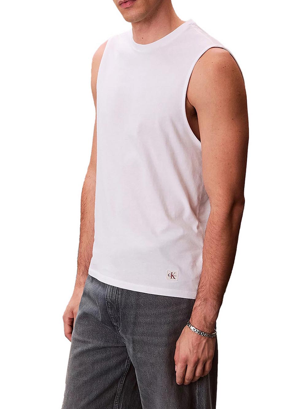 Calvin Klein Jeans Canotta Uomo Lv04rf273g Bianco