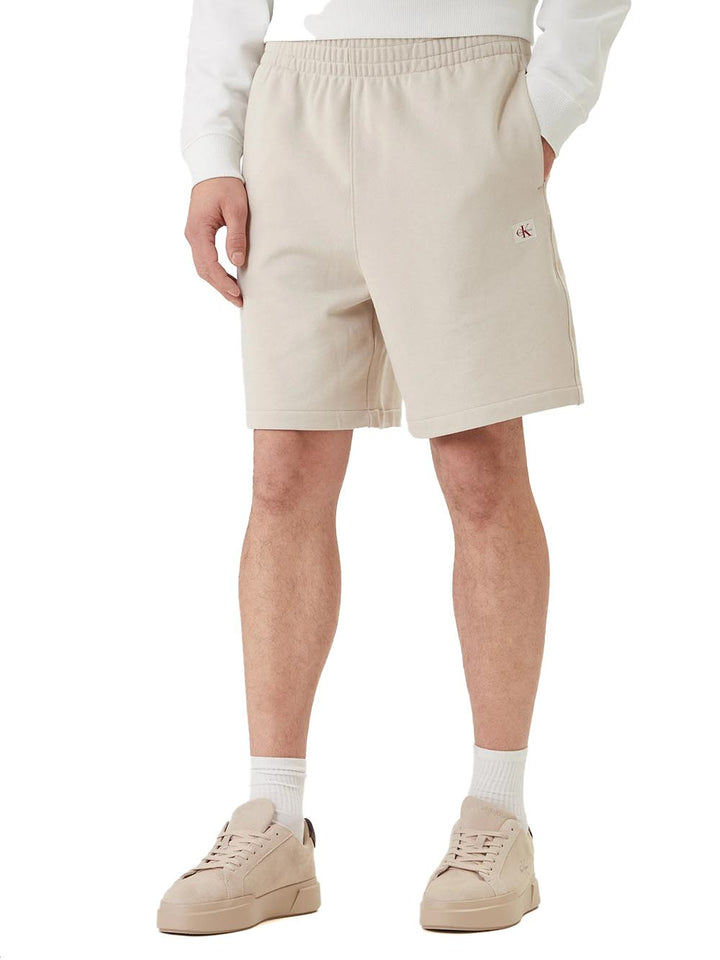 350terry badge sh Calvin Klein Jeans Short Uomo Lv04rf282g Beige