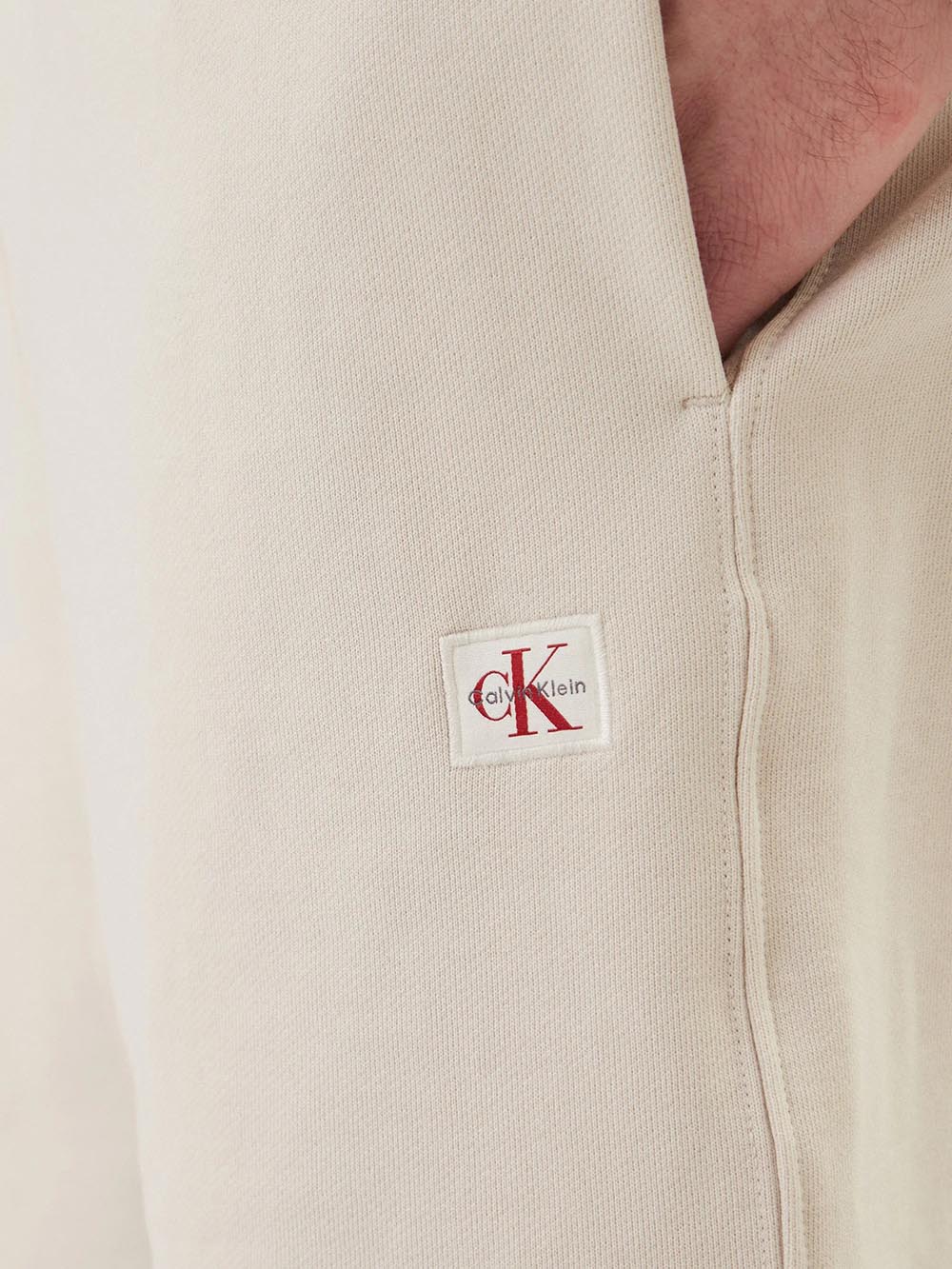 350terry badge sh Calvin Klein Jeans Short Uomo Lv04rf282g Beige