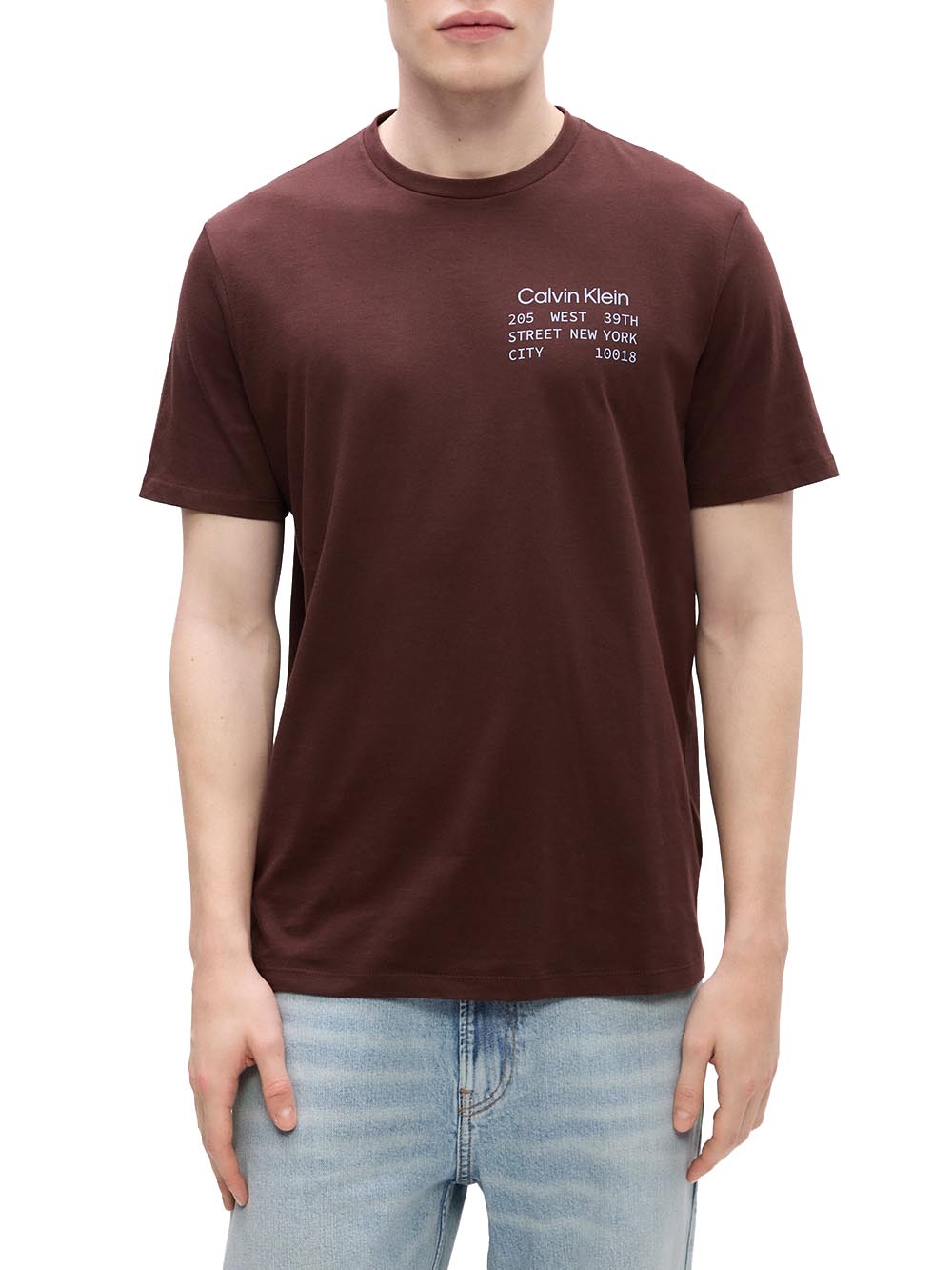 Calvin Klein Jeans T-shirt Uomo Lv14re830g Marrone