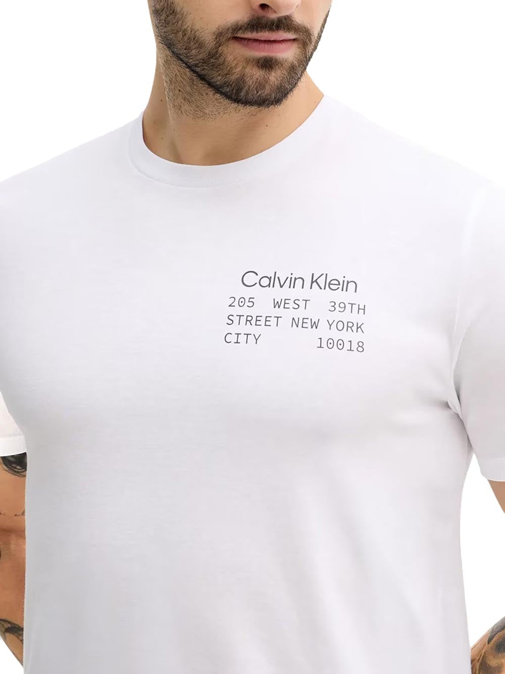 Calvin Klein Jeans T-shirt Uomo Lv14re830g Bianco