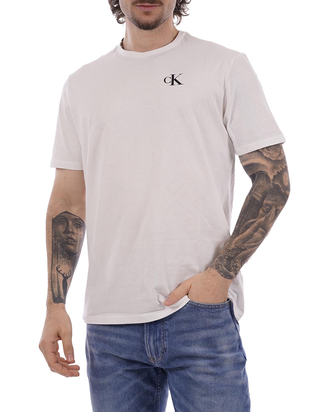 Calvin Klein Jeans T-shirt Uomo Lv14rf852g Bianco