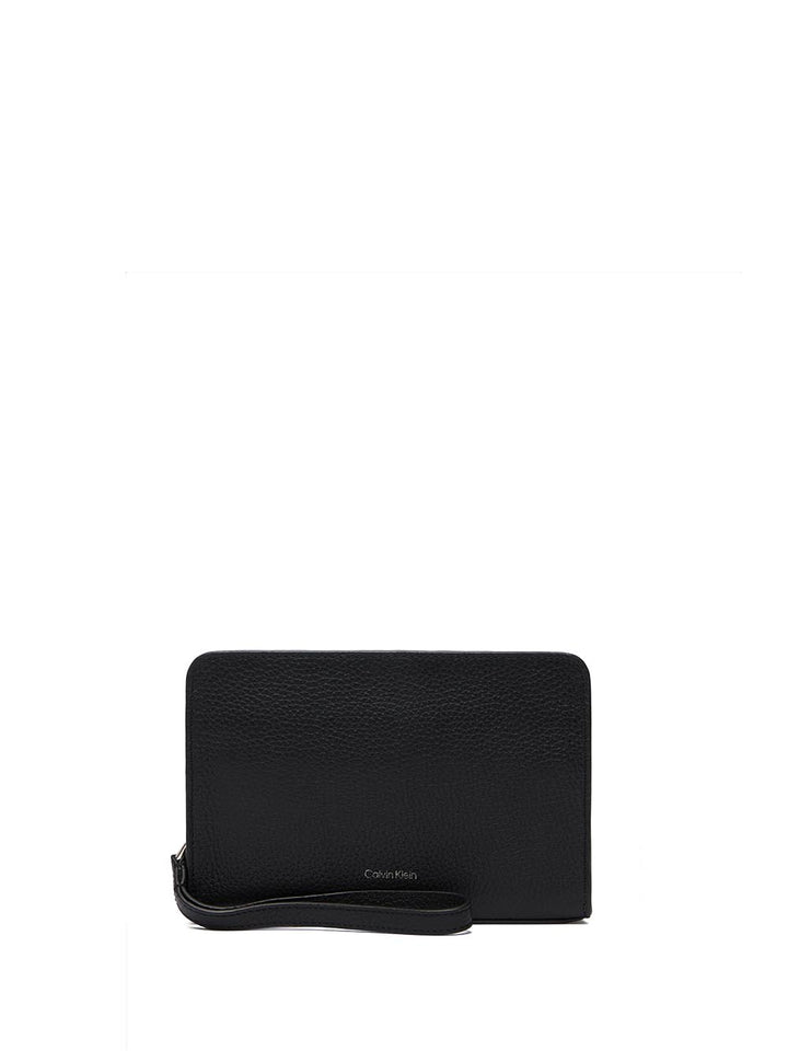 foil emboss small washbag Calvin Klein Pochette Donna Lv04d1153g Nero