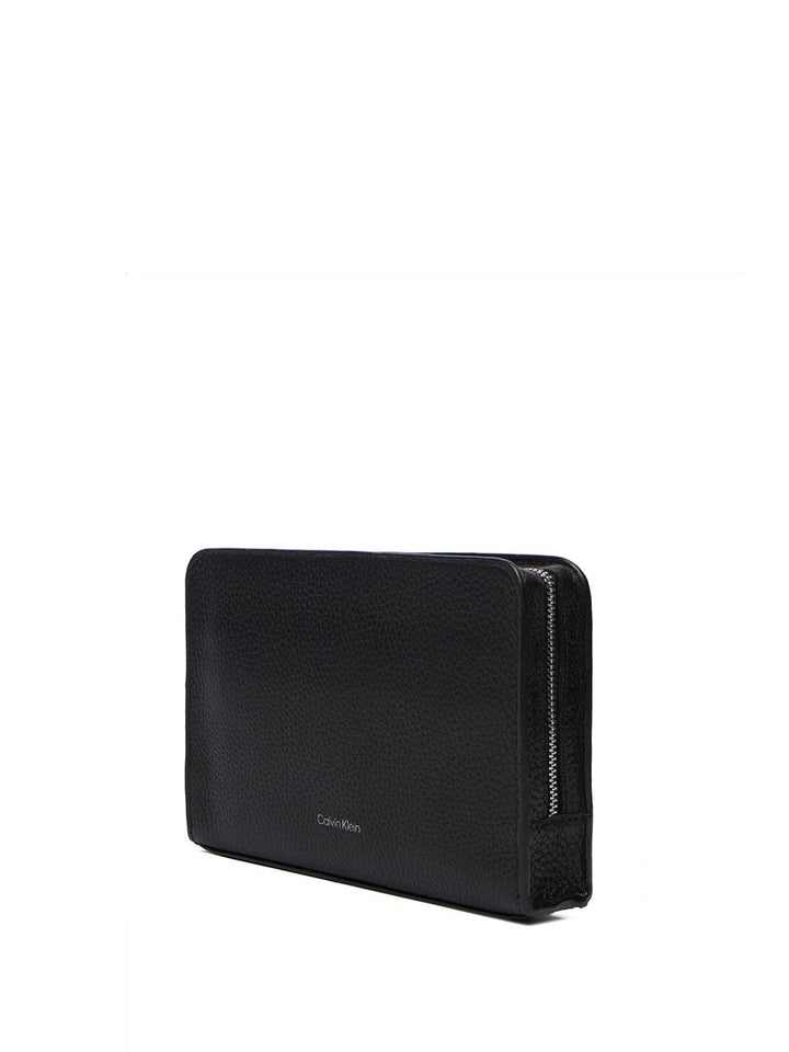 foil emboss small washbag Calvin Klein Pochette Donna Lv04d1153g Nero