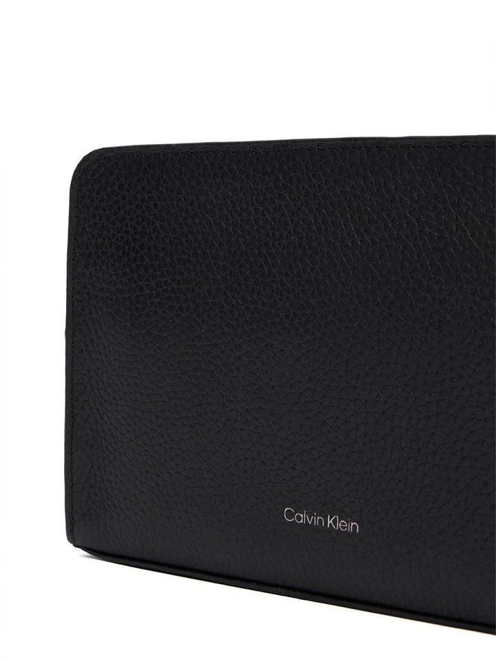 foil emboss small washbag Calvin Klein Pochette Donna Lv04d1153g Nero