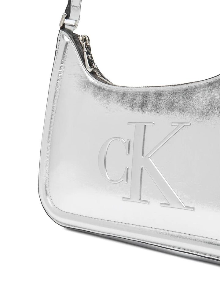 bold ck metallic shoulder bag Calvin Klein Borsa a Spalla Donna Lv04f3332g Argento