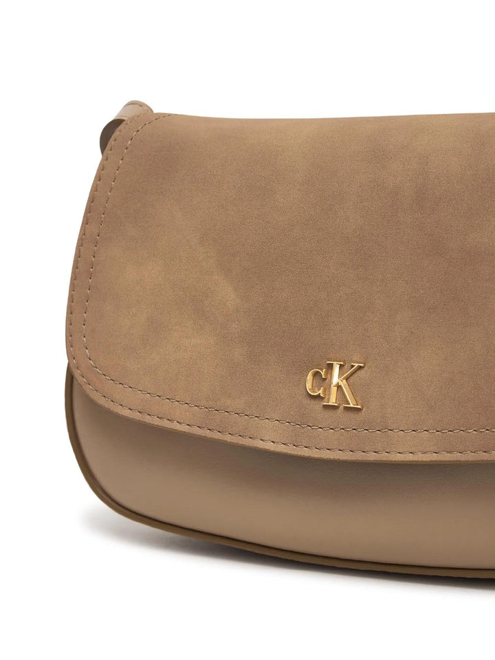 ck brushed flap camera bag Calvin Klein Borsa a Tracolla Donna Lv04f3409g Tortora
