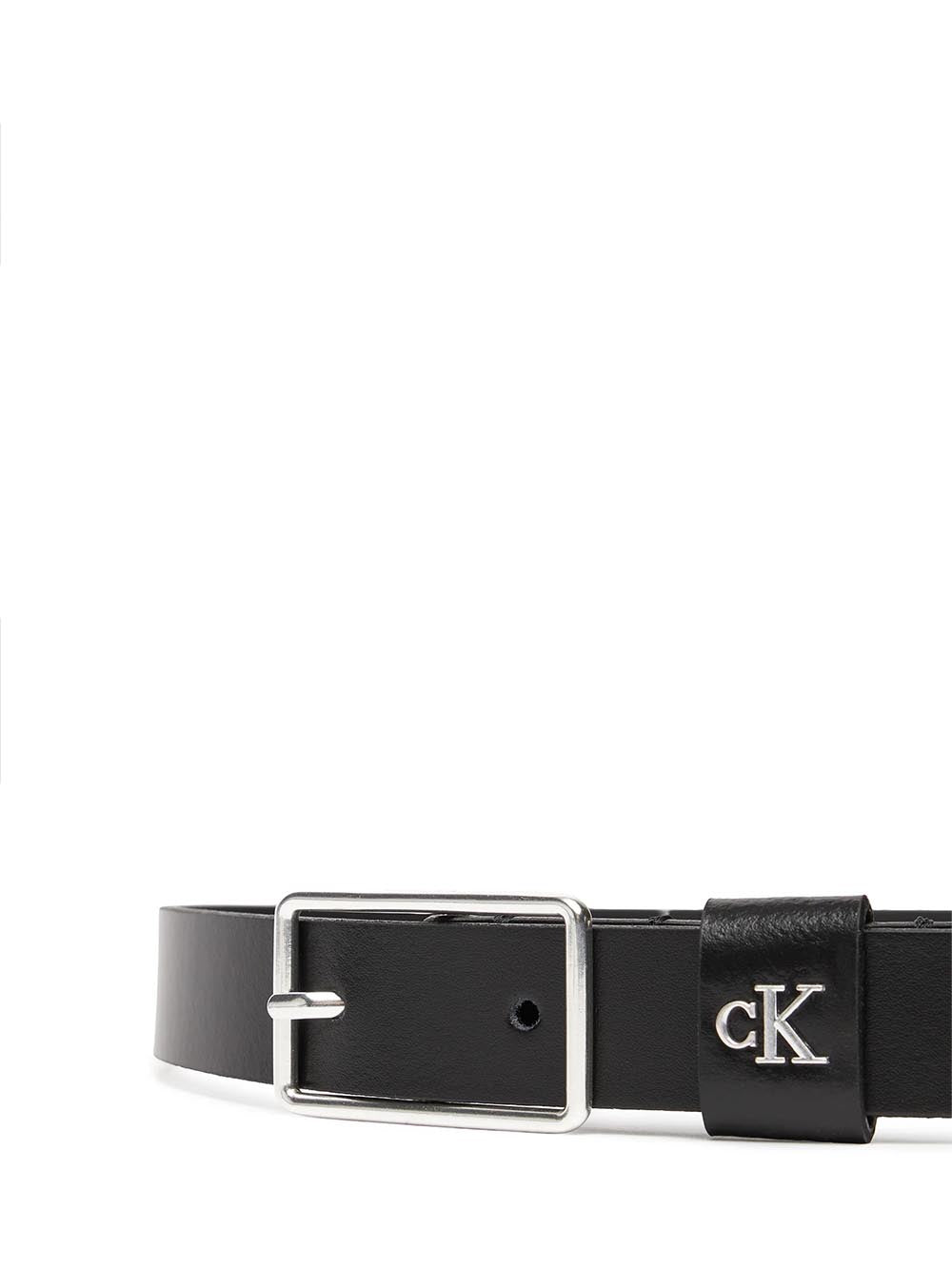 square buckle ck loop 25mm Calvin Klein Cinta Donna Lv04f7050g Nero argento