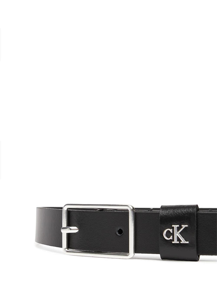 square buckle ck loop 25mm Calvin Klein Cinta Donna Lv04f7050g Nero argento