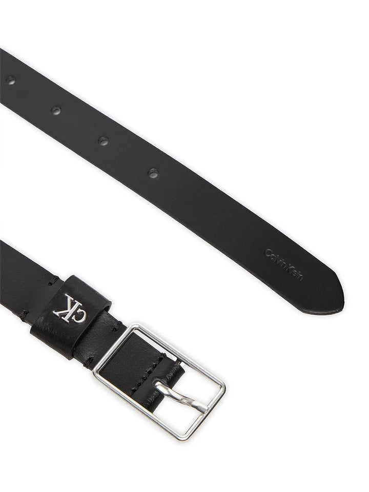 square buckle ck loop 25mm Calvin Klein Cinta Donna Lv04f7050g Nero argento