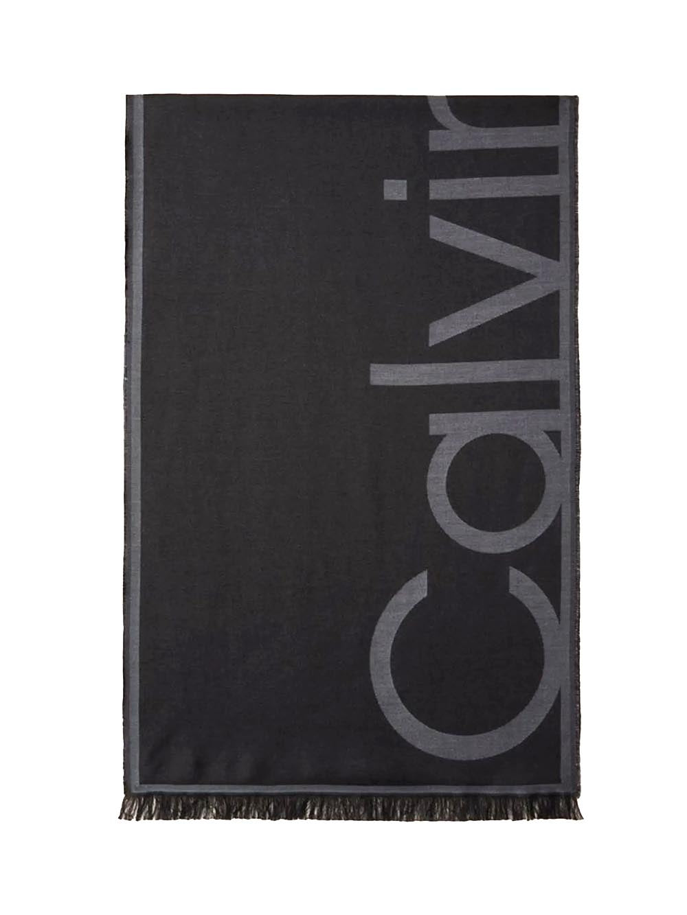 oversized logo lw jacquard sto Calvin Klein Foulard Donna Lv04f8066g Nero grigio