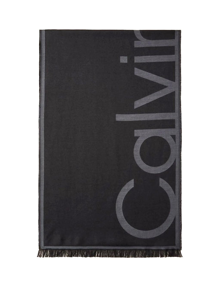 oversized logo lw jacquard sto Calvin Klein Foulard Donna Lv04f8066g Nero grigio
