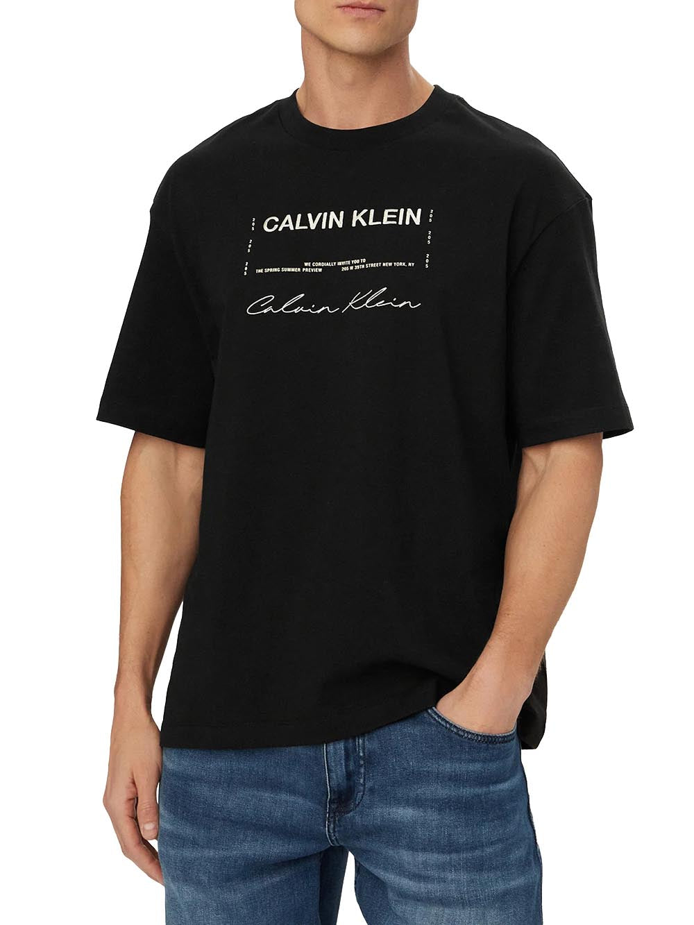 16s april graphic se Calvin Klein Jeans T-shirt Uomo Lv04re827g Nero