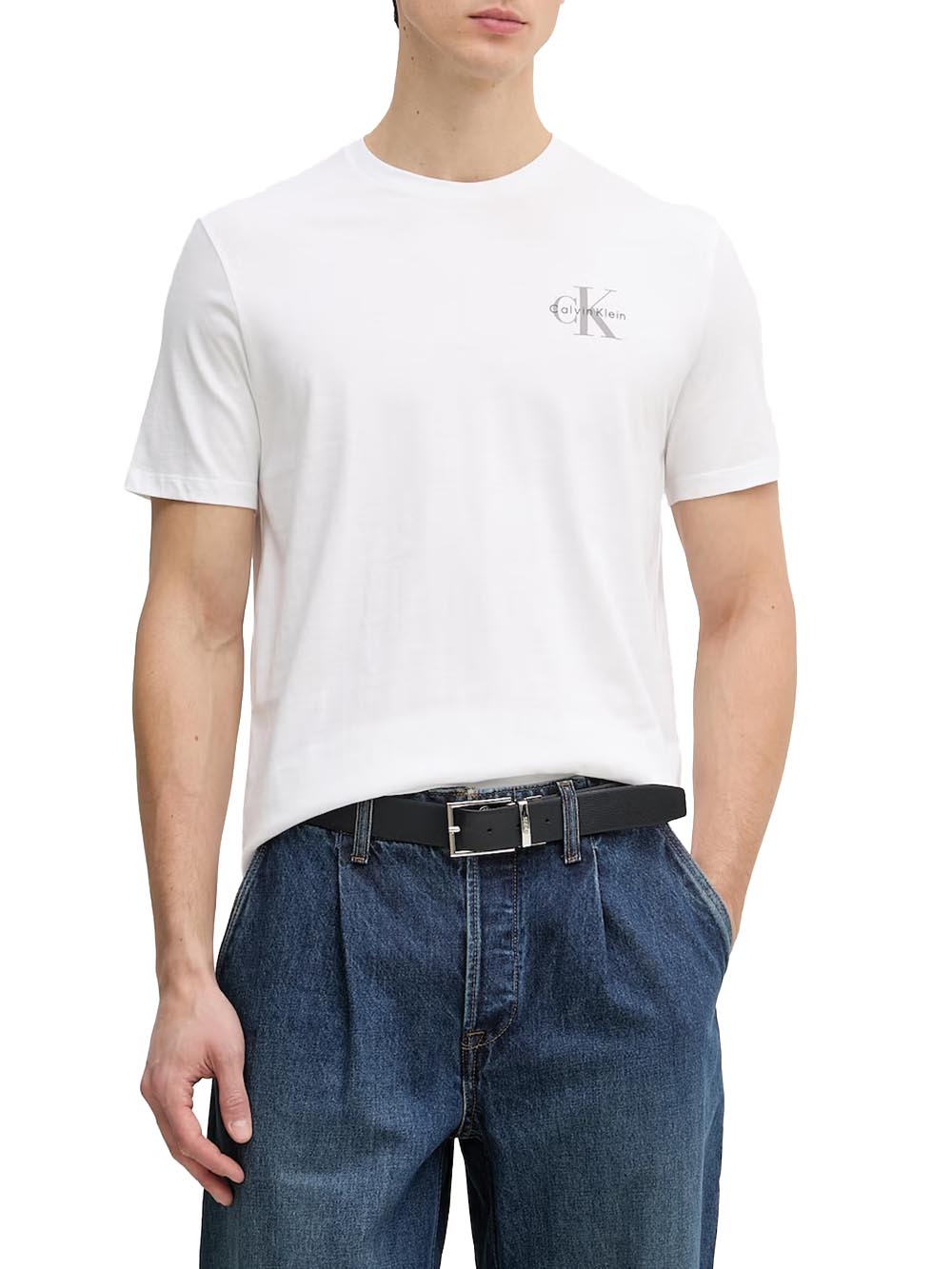 ss 30s clssc micro Calvin Klein Jeans T-shirt Uomo Lv04rf278g Bianco