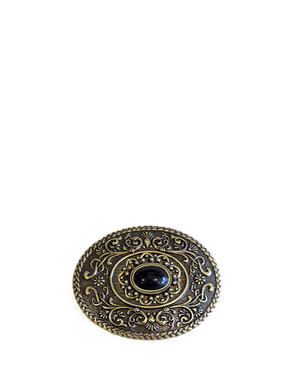 oro con pietra nera centrale EL CHARRO Fibbia Unisex F200b Oro