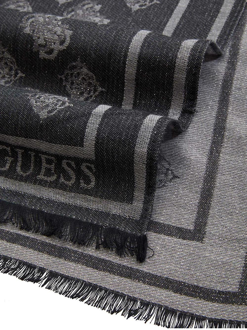ZALINA SCARF 70X180 Guess Foulard Donna Aw5467 Pol03 Nero